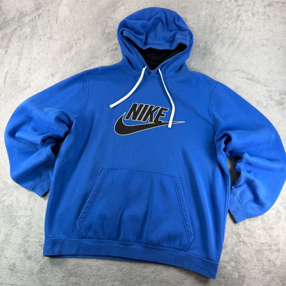 Nike Sportswear Futura Hoodie Mens Size XL Blue Pullover Sweatshirt